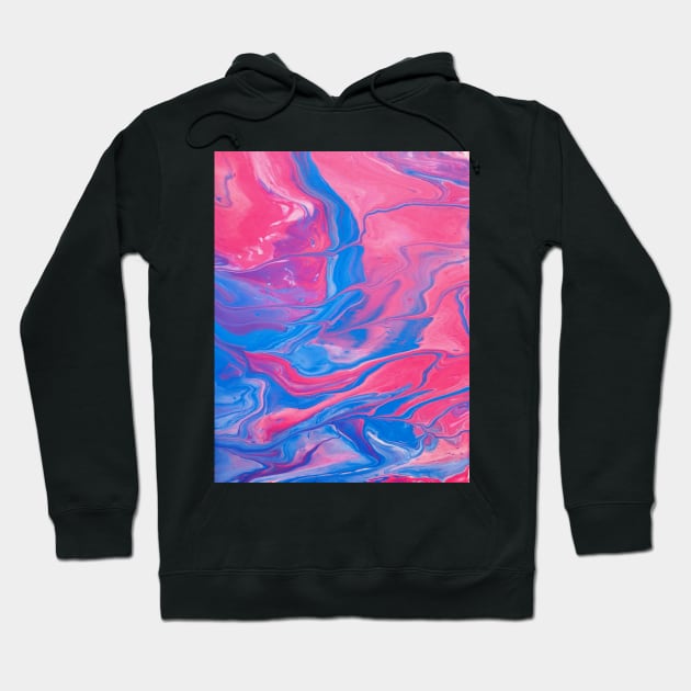 Cotton Candy Colored Acrylic Pour Hoodie by dnacademic